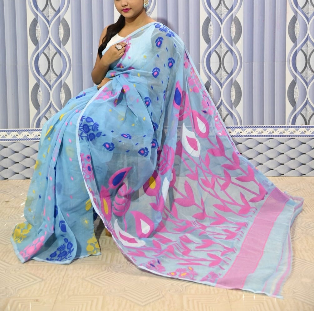 Cotton jamdani saree