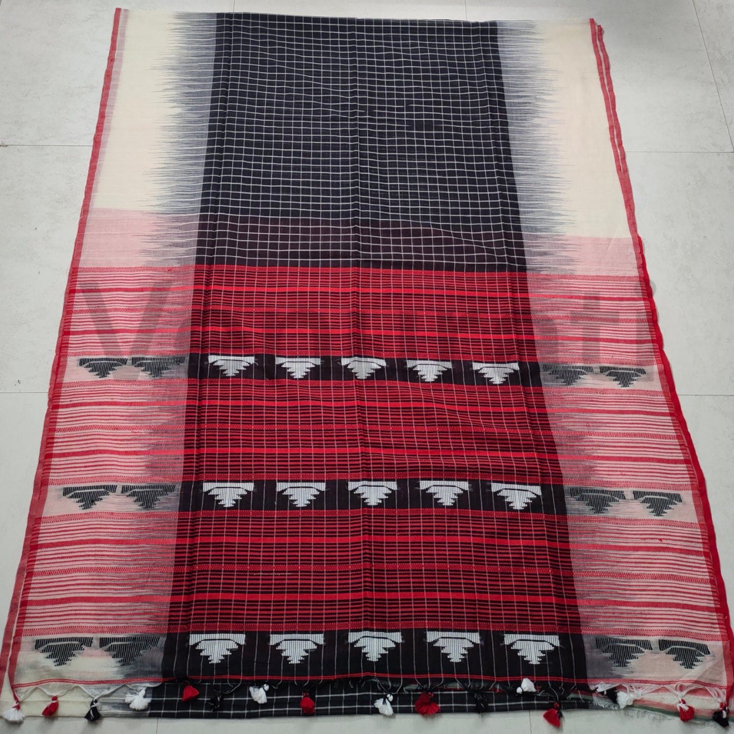 Handwoven Khadi Cotton Saree Ikkat Design Cotton Saree For Women Summer Saree Gift For Her Diwali Gift