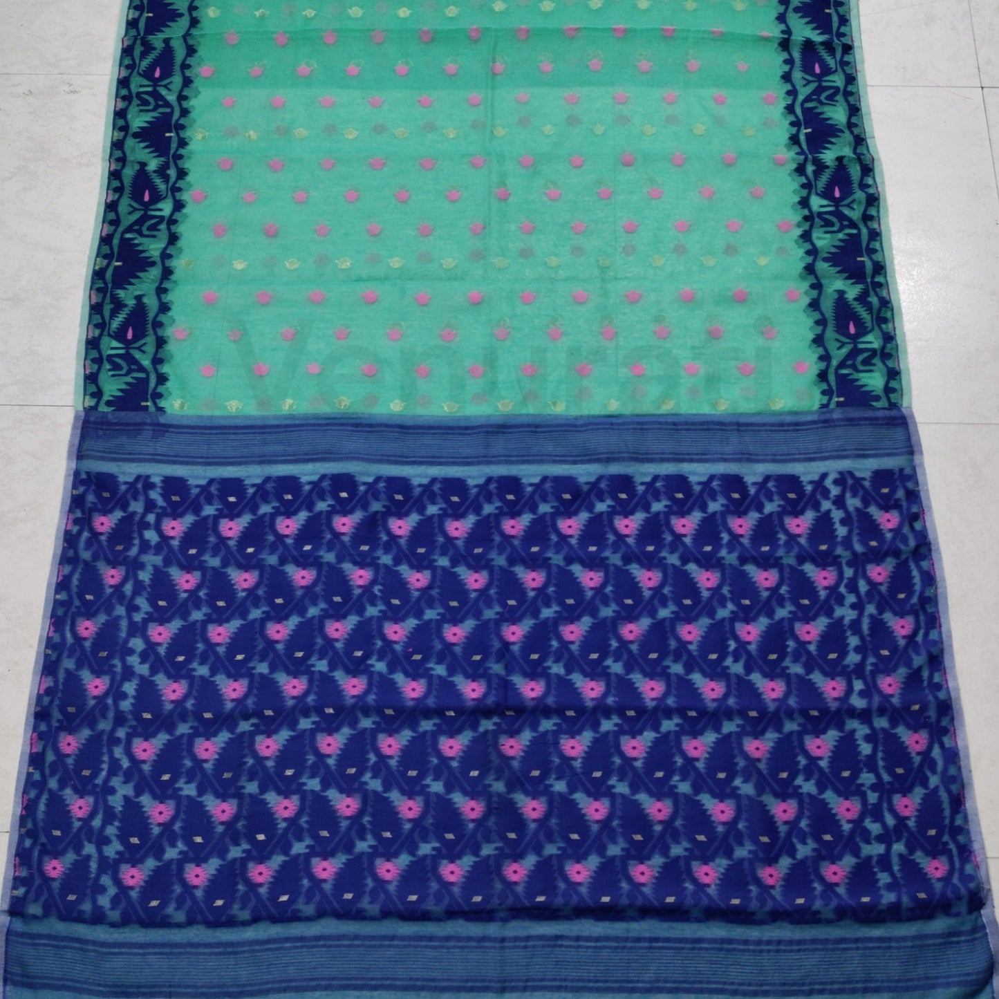Handcrafted Designer Dhakai Jamdani Saree Rich Texture Jamdani Work, Soft Dhakai Jamdani Saree Authentic Dhakai from West Bengal