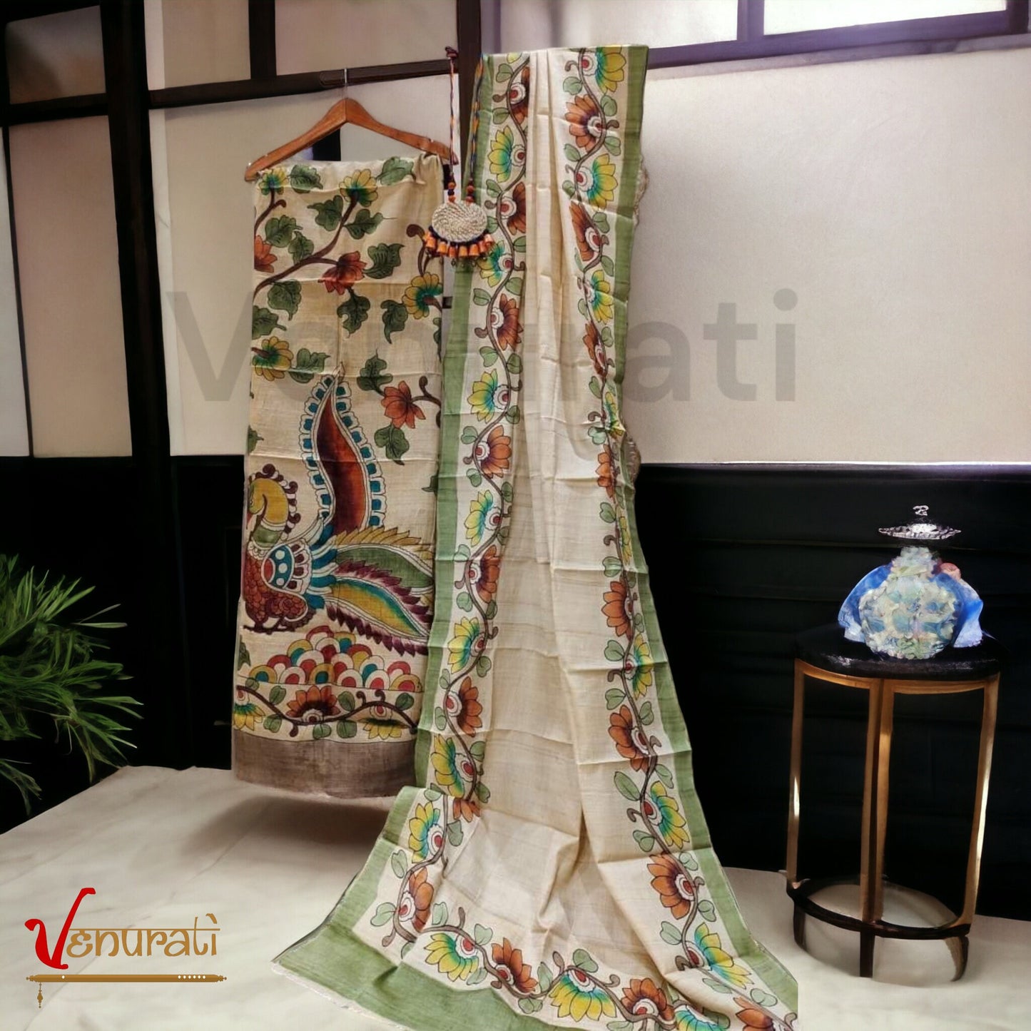 Authentic Kalamkari Design Salwar Suit Piece Set With SILK MARK Designer Bollywood Kurtis by VENURATI