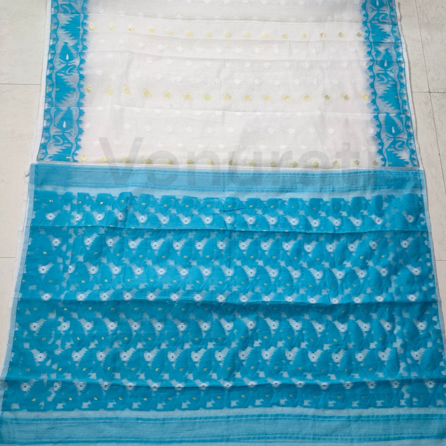 Handcrafted Designer Dhakai Jamdani Saree Rich Texture Jamdani Work, Soft Dhakai Jamdani Saree Authentic Dhakai from West Bengal