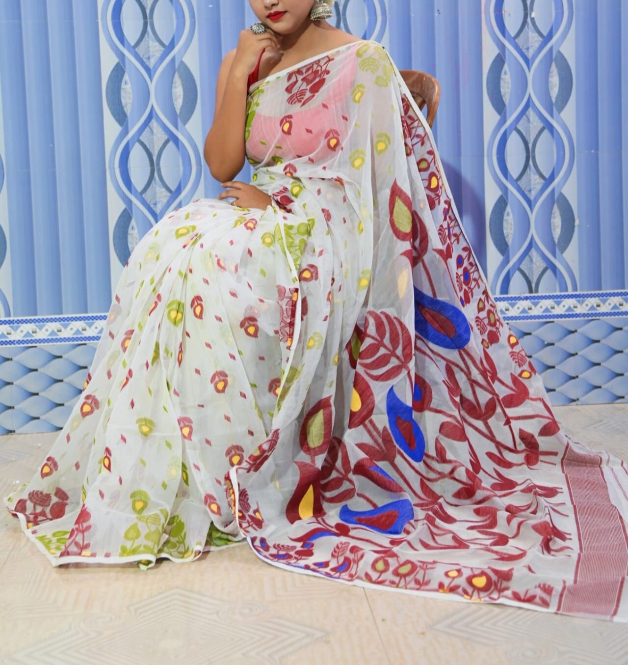 Cotton jamdani saree