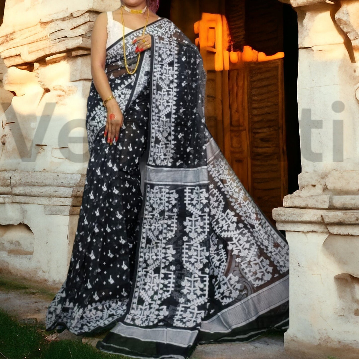Cotton Soft Jamdani Saree Rich Texture And Work All Over Jamdani Work , Soft Dhakai Jamdani Saree Authentic Soft Jamdani Sari