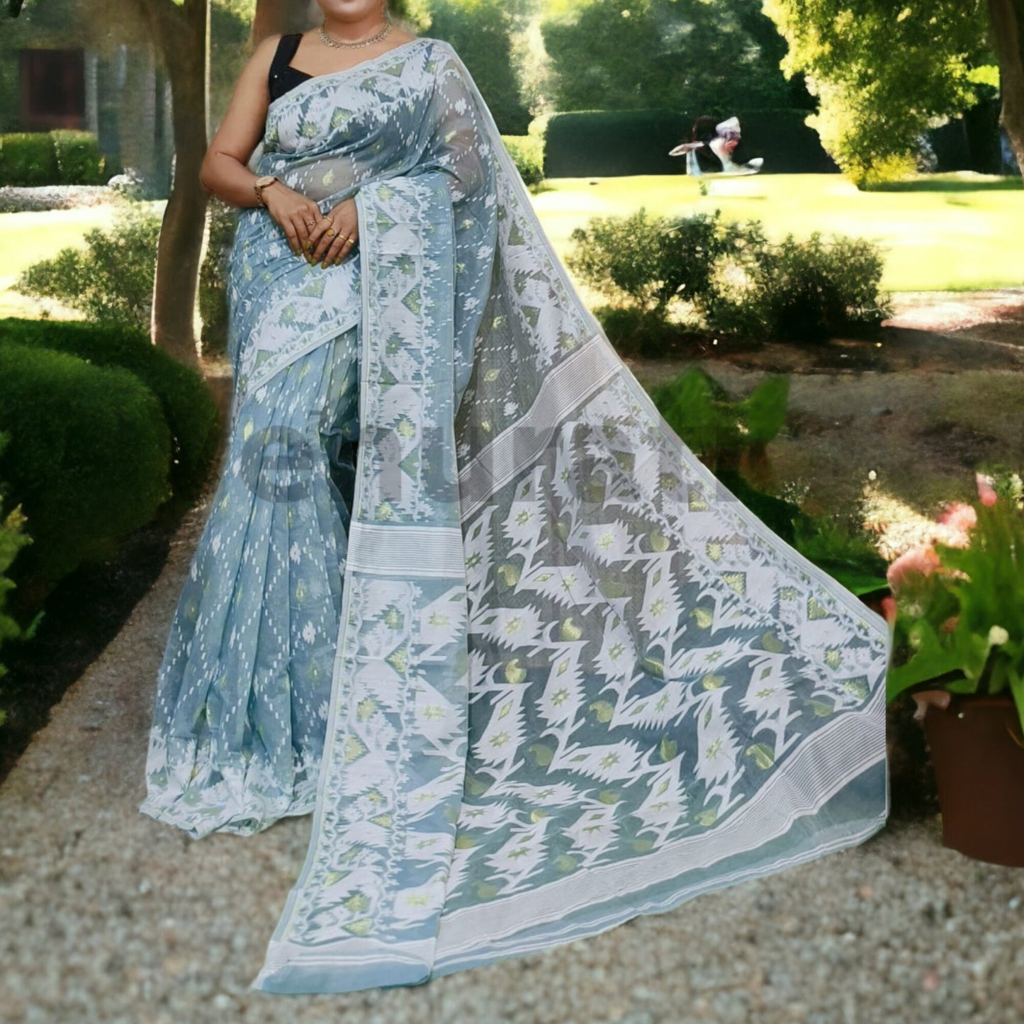 Dhakai Jamdani Saree - Handwoven Elegance from Bengal, Pure Jamdani Work Cotton Saree Regular Wear Saree Gift For Mom