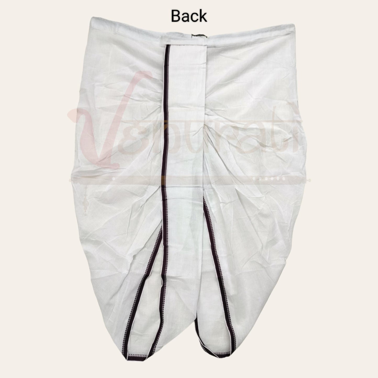 VENURATI Ready to Wear Pure Cotton White Traditional Dhoti for Men's | Free Size White Dhoti for Mens | Ready Made Dhoti Pant for Mens