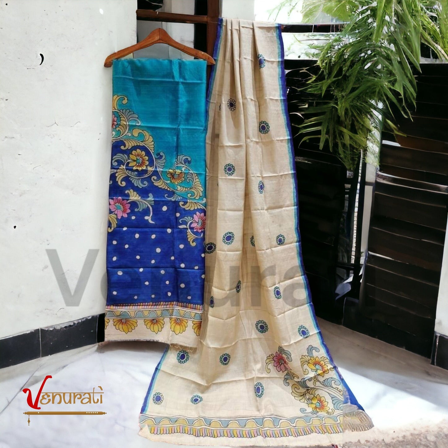 Authentic Kalamkari Design Salwar Suit Piece Set With SILK MARK Designer Bollywood Kurtis by VENURATI