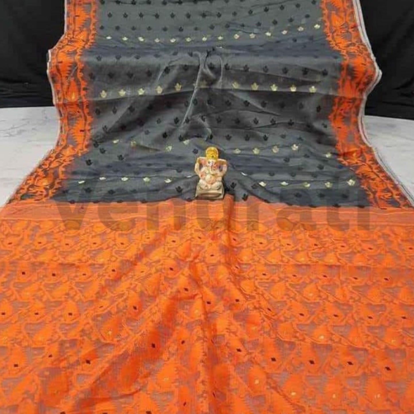 Handcrafted Designer Dhakai Jamdani Saree Rich Texture Jamdani Work, Soft Dhakai Jamdani Saree Authentic Dhakai from West Bengal