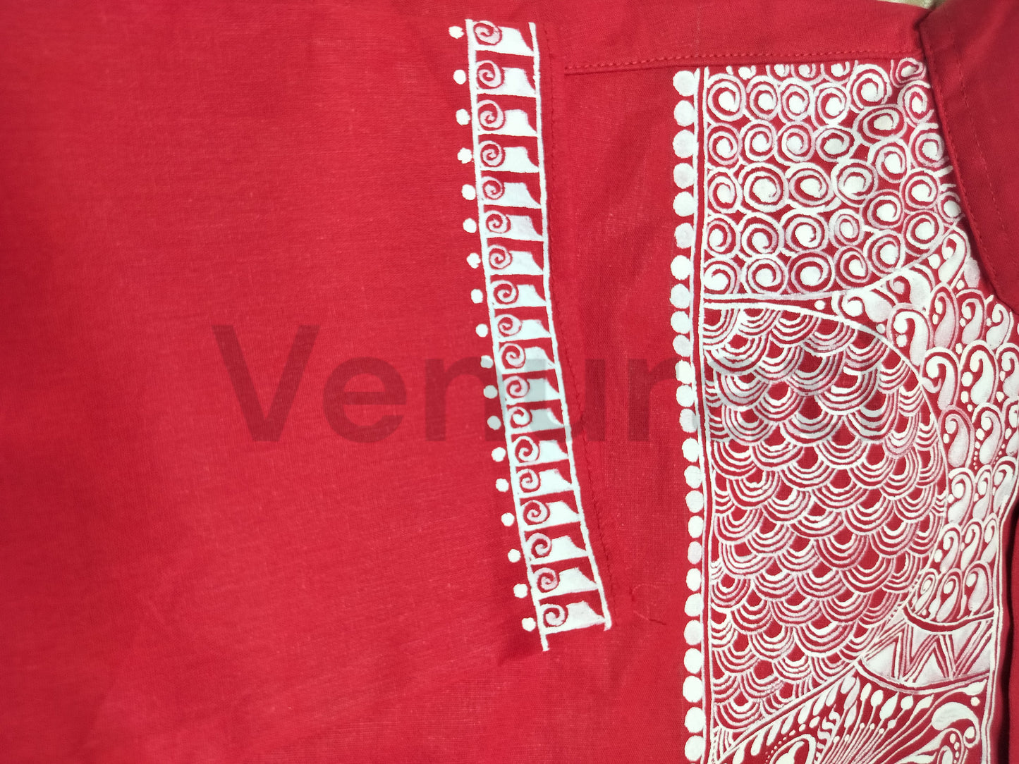 Hand painted Pure Cotton Kurta for Men's, Indian Style Men's Kurta, Handpaint Punjabi for Men's, Gift for Boyfriend