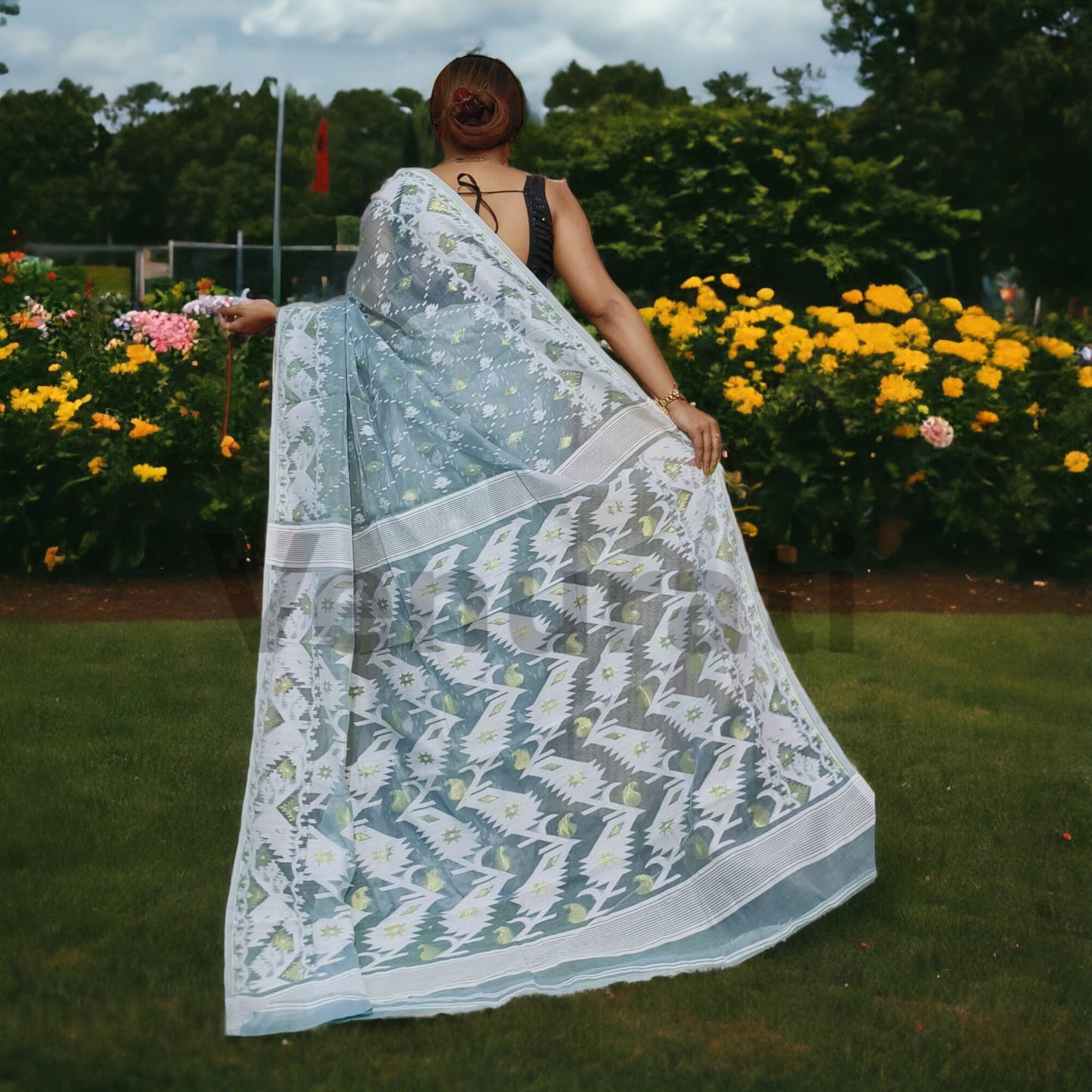 Dhakai Jamdani Saree - Handwoven Elegance from Bengal, Pure Jamdani Work Cotton Saree Regular Wear Saree Gift For Mom