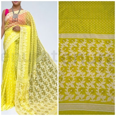 Bengals Dhakai Jamdani Saree Soft Jamdani Saree Comfortable Rich Work Handloom Jamdani Sari Gift for Durgapuja Diwali Anniversary