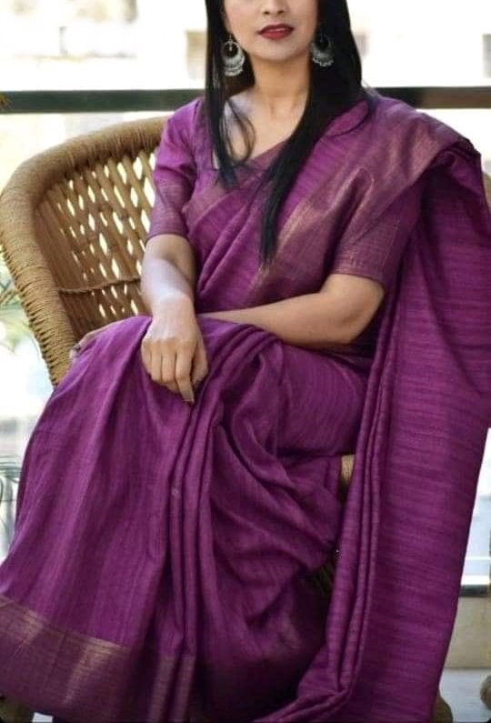 Red Silk Saree for Womens Pure Tasar Silk Sari With Blouse Piece, Gift For Anniversary, Indian Silk Saree