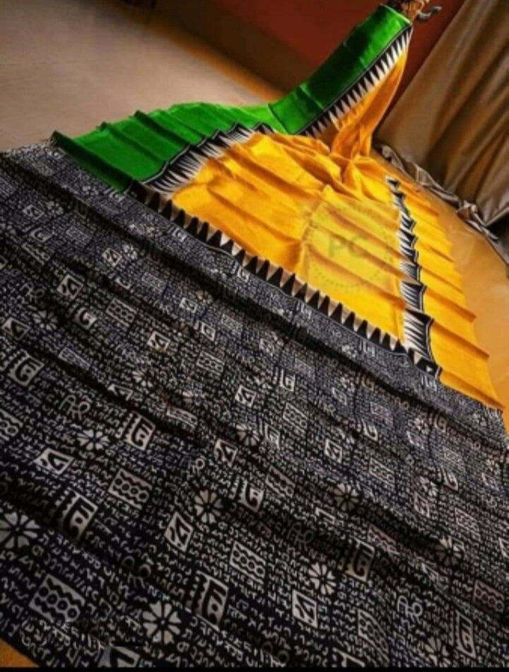 Authentic Murshidabad Silk Saree Designer Block Print Pure Handloom Soft Murshidabadi Silk Sari With Blouse Piece | Gift For Anniversary