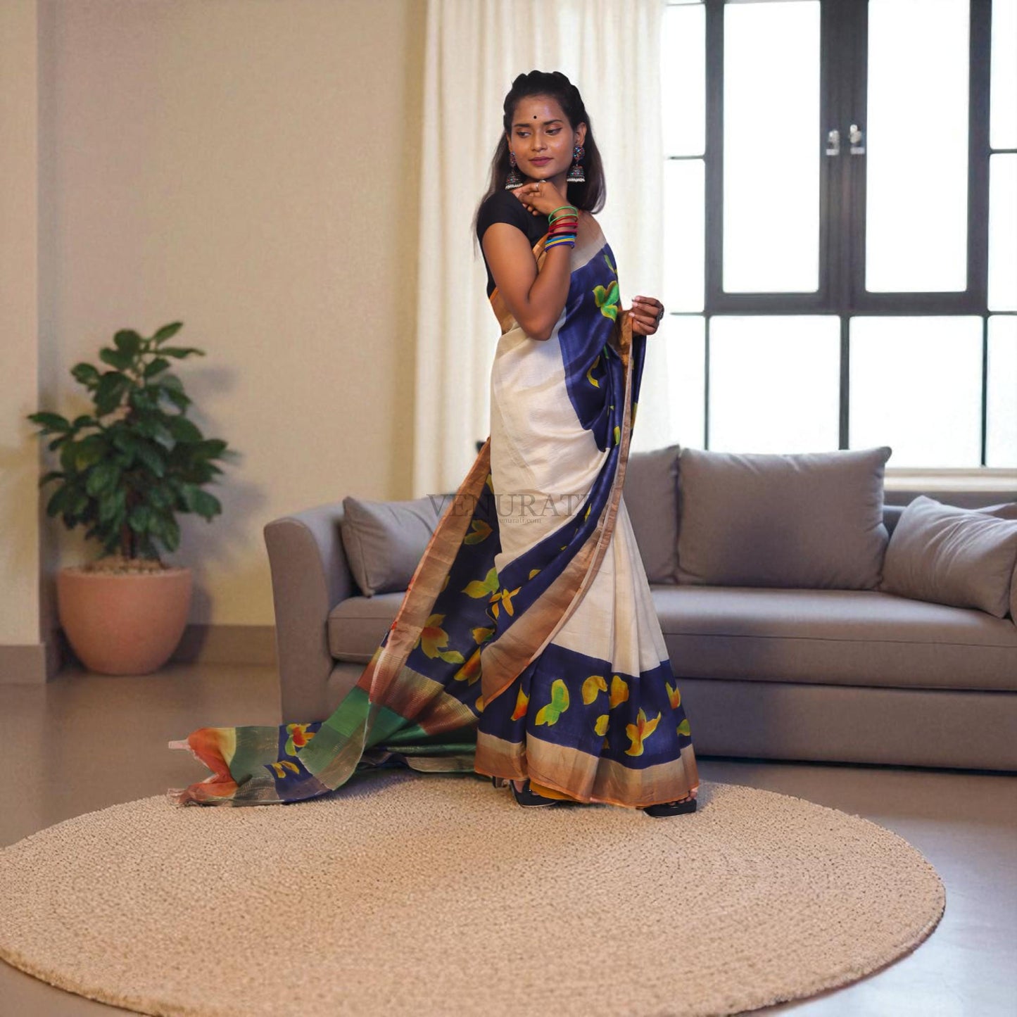 Pure Silk Saree With Blouse Piece, Authentic Zari Tussar Silk Saree with Silk mark, Hand Paint Silk Saree, Tassar Silk Sari for Women