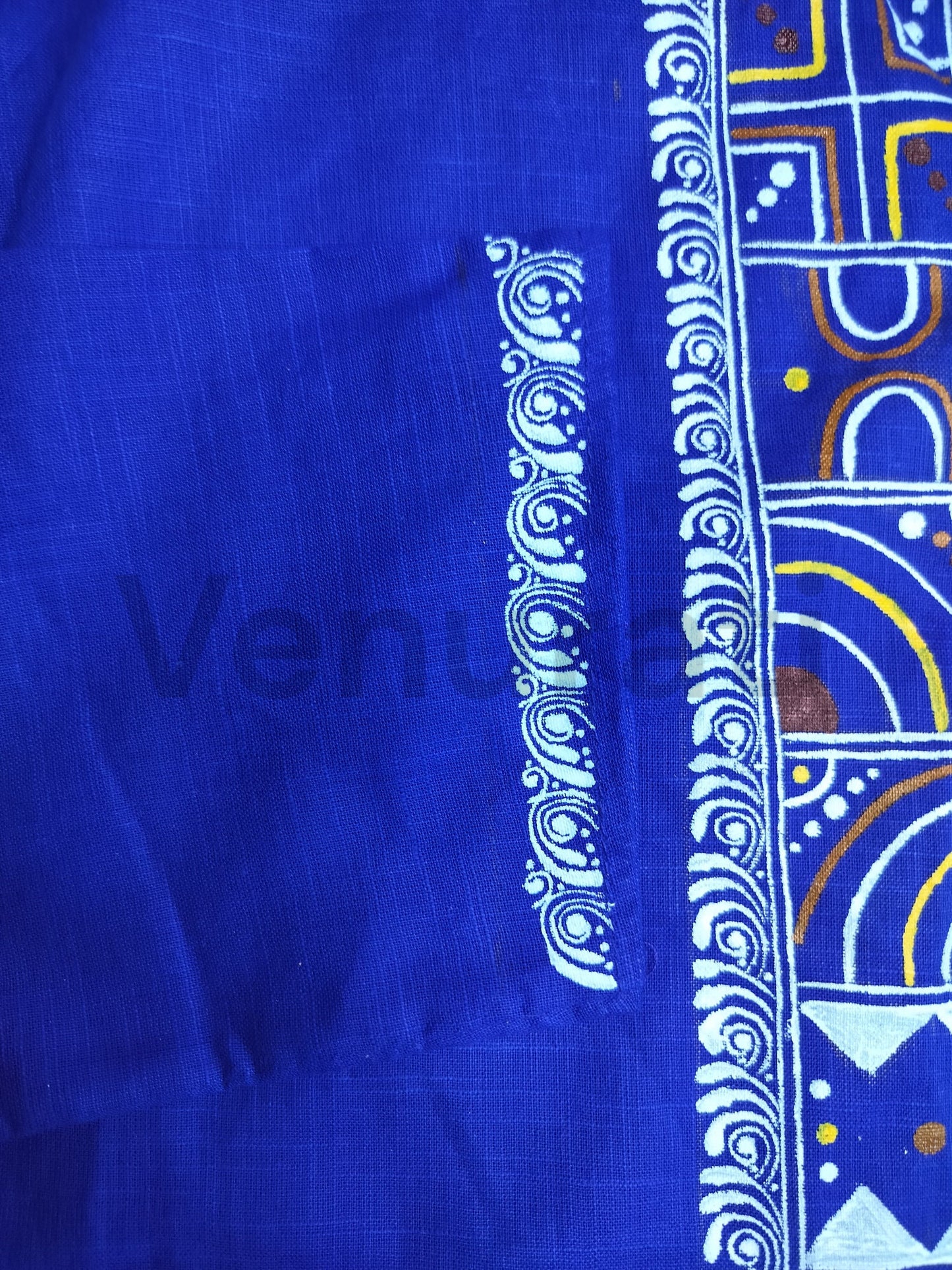 Hand painted Pure Cotton Kurta for Men's, Indian Style Men's Kurta, Handpaint Punjabi for Men's, Gift for Dad