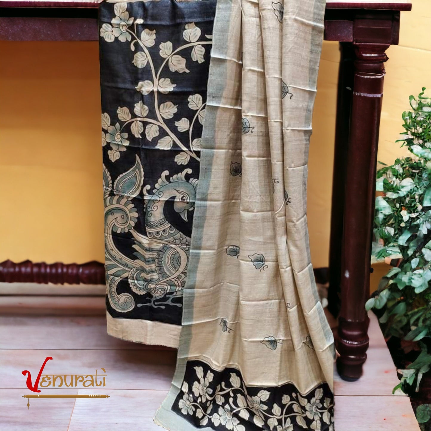 Authentic Kalamkari Design Salwar Suit Piece Set With SILK MARK Designer Bollywood Kurtis by VENURATI