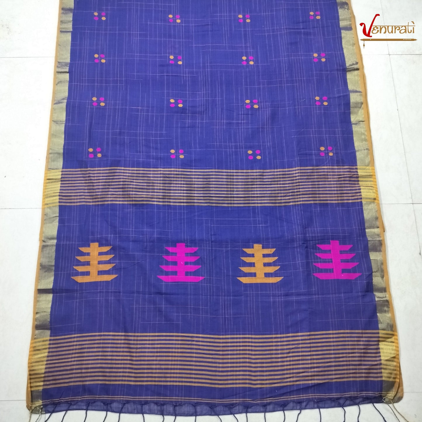 Khadi cotton handloom saree With Blouse Piece Soft Cotton Sarees Gift for Durga puja, Diwali, Anniversary