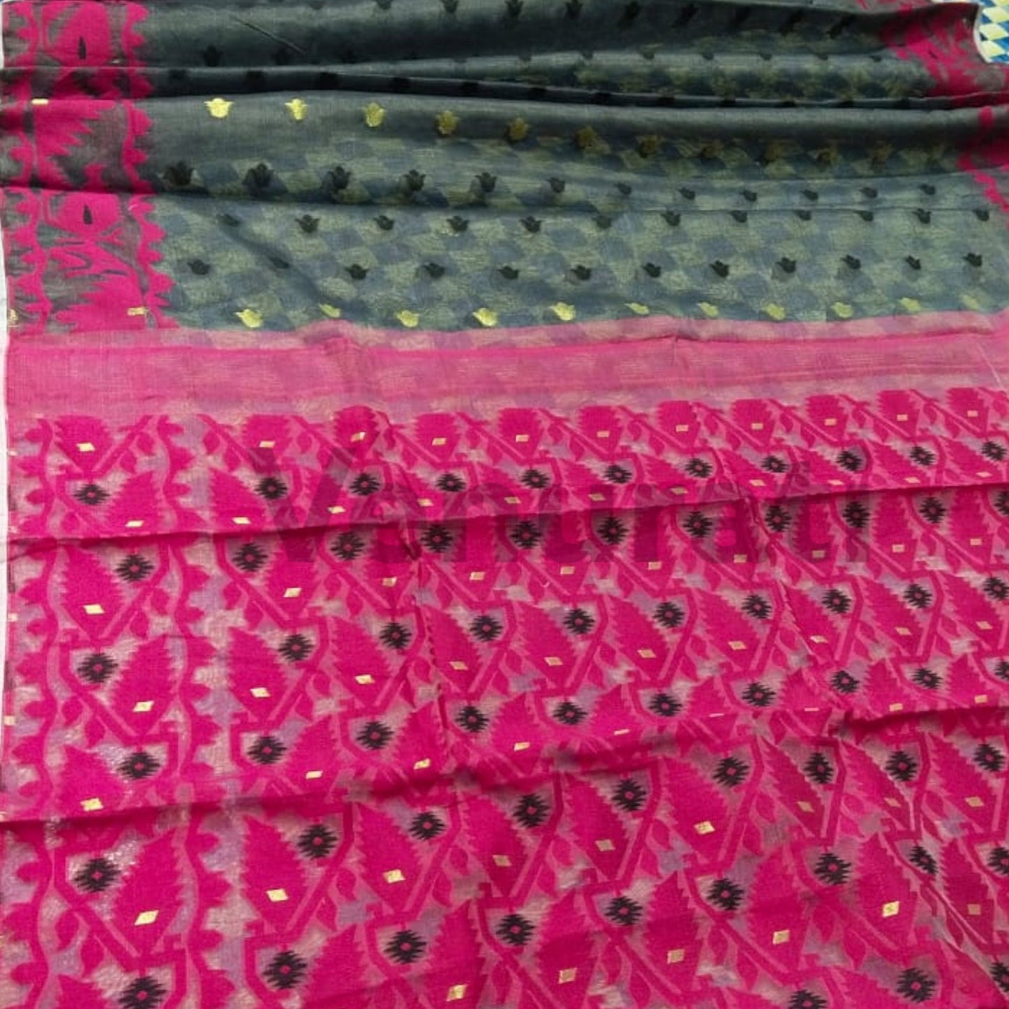 Handcrafted Designer Dhakai Jamdani Saree Rich Texture Jamdani Work, Soft Dhakai Jamdani Saree Authentic Dhakai from West Bengal