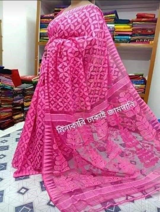 Minakari Dhakai Jamdani Saree comes with Rich Jamdani Texture, Soft Dhakai Jamdani Saree Authentic Soft Jamdani Sari Gift For Her