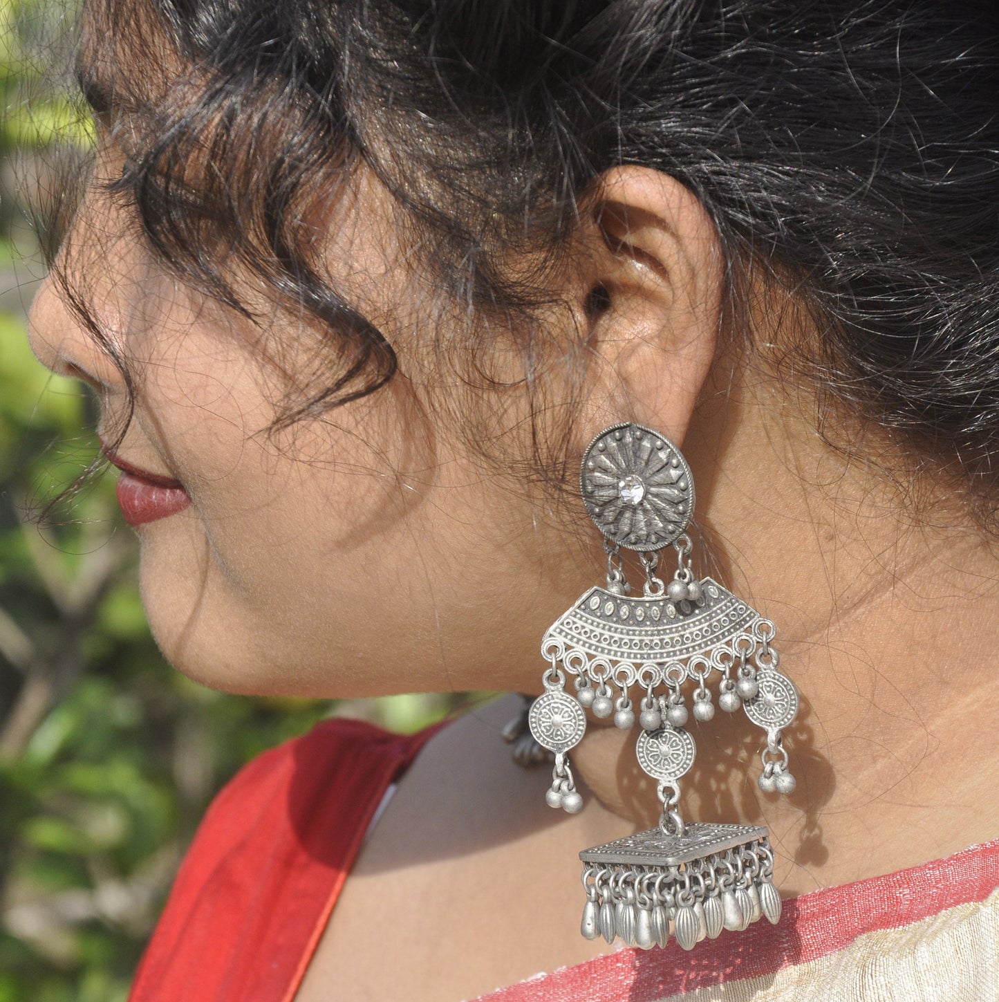 Elegant Black Polish Drop Earring Long Jhumka for Womens | Earring For Saree | Mothers Day Gift | Anniversary Gift