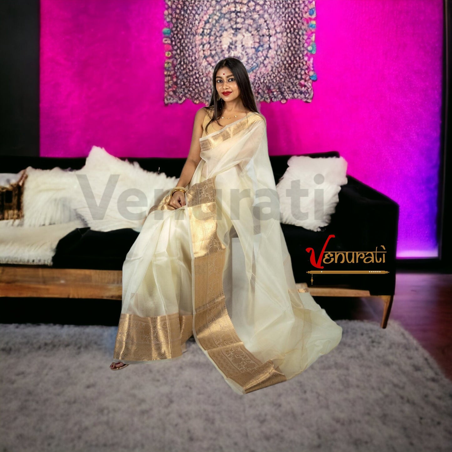 Benarasi Organza Saree, Bollywood Style Party Wear Indian Wedding Saree, Designer Organza Saree, Transparent Saree