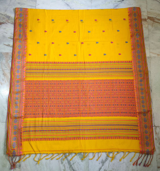 Authentic Assam Handwoven Khadi Cotton Saree Pure Mercerized Cotton Saree With Blouse Piece Dongria Khadi Sari Begumpuri Saree