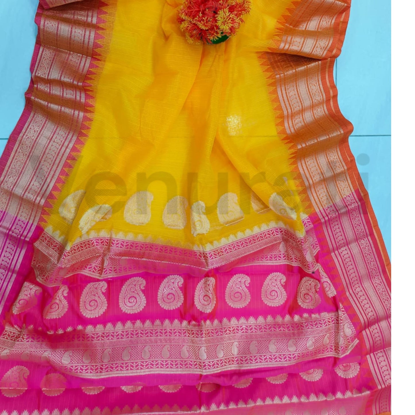 Authentic Kota Gadwal Silk Saree With Blouse Piece Designer Bollywood Silk Saree by VENURATI