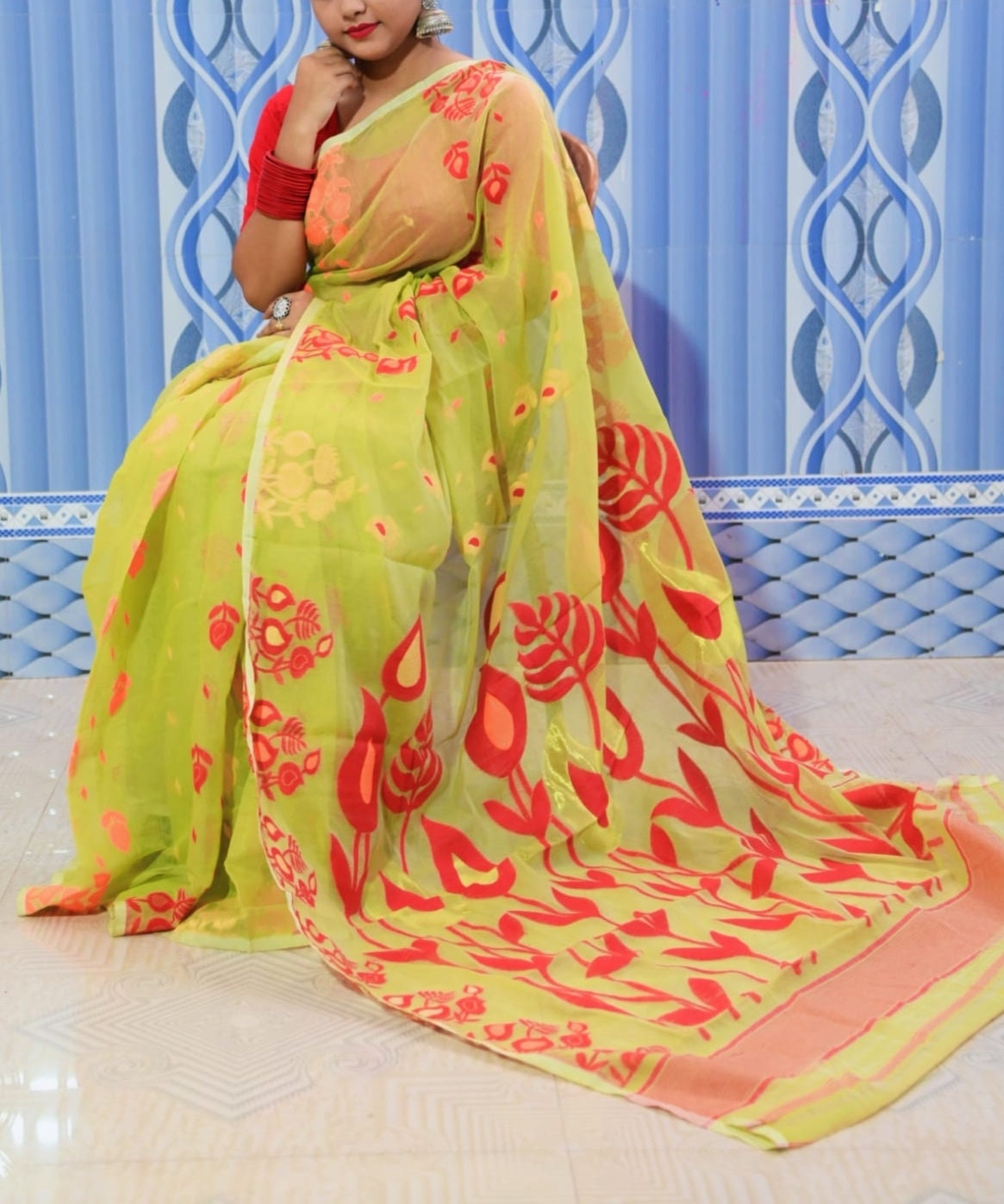 Dhakai Jamdani Saree Allover Jamdani Work Soft Jamdani Sari Comfortable To Wear Bengal Handloom Saree for Women Gift For DurgaPija