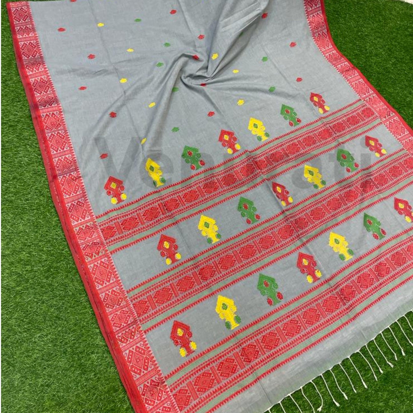 Exquisite Mercerized Cotton Jamdani Saree Pure Cotton Saree Soft jamdani Saree Anniversary Gift Birthday Gift for Indian Wife