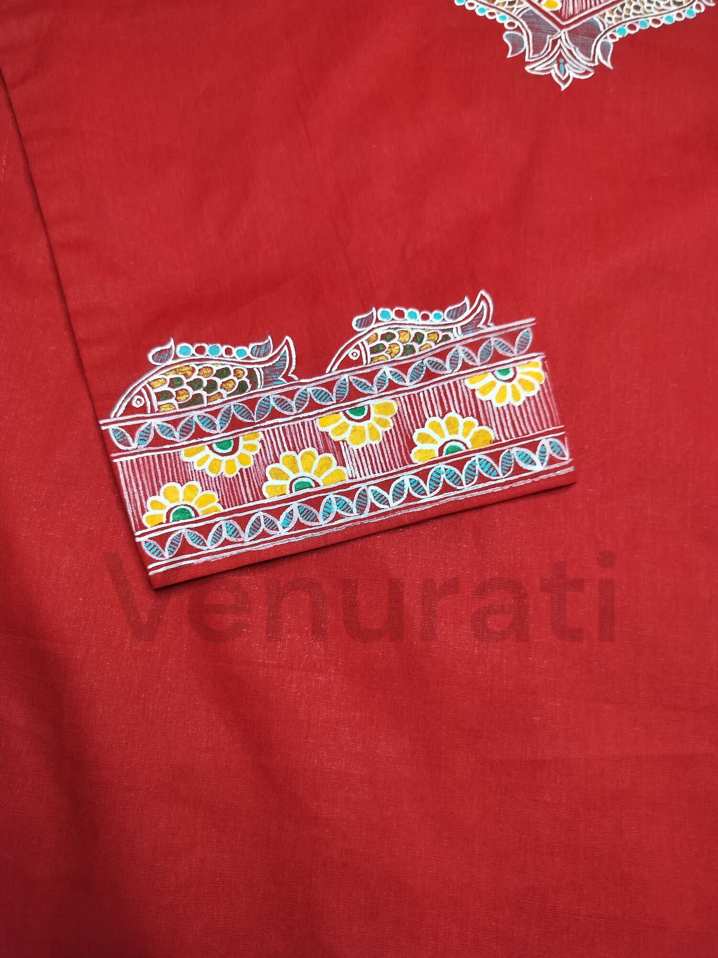 Hand painted Pure Cotton Kurta for Men's, Indian Style Men's Kurta, Handpaint Punjabi for Men's, Gift For Boyfriend