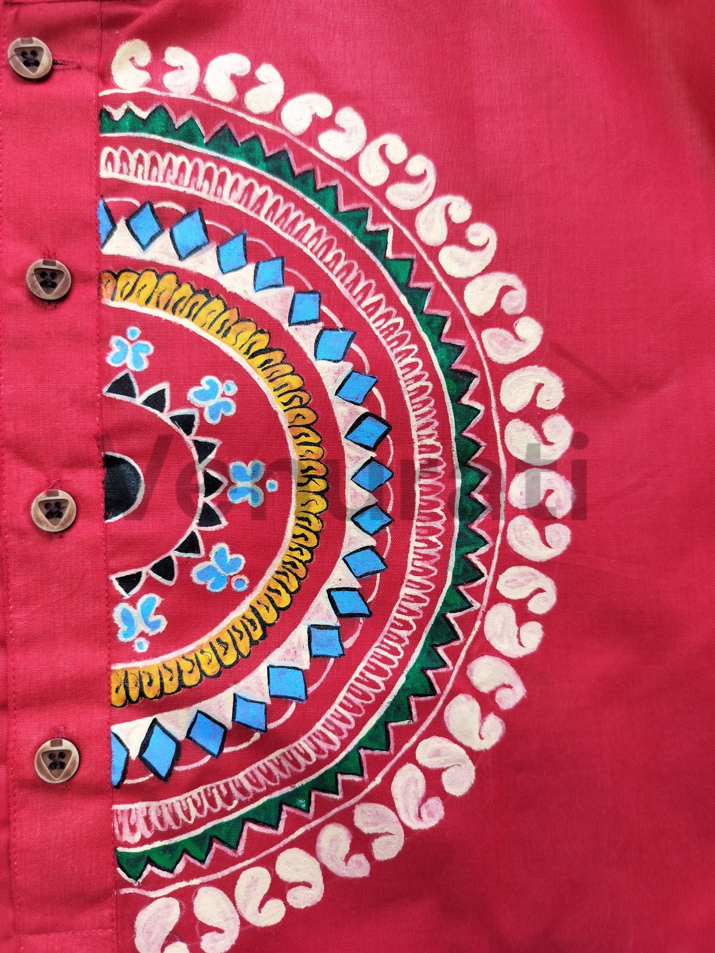 Hand painted Pure Cotton Kurta for Men's, Indian Style Men's Kurta, Handpaint Punjabi for Men's, Anniversary Gift