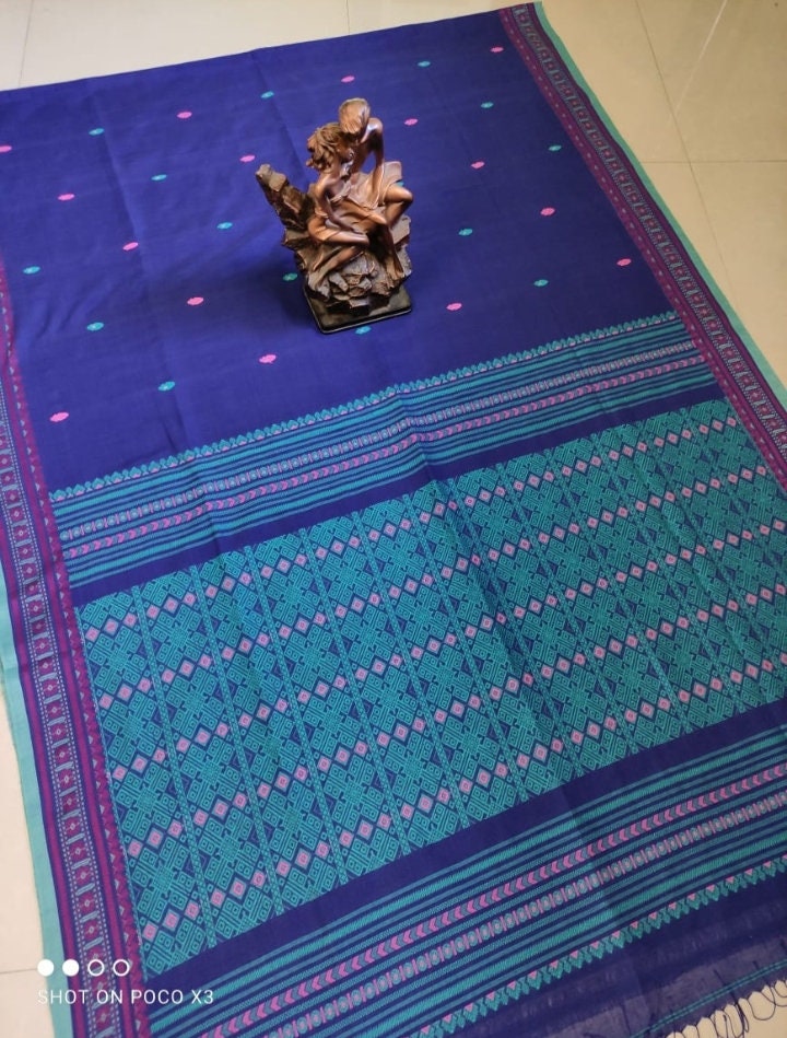 Authentic Assam Handwoven Khadi Cotton Saree Pure Mercerized Cotton Saree With Blouse Piece Dongria khadi Sari Begumpuri Jamdani Saree