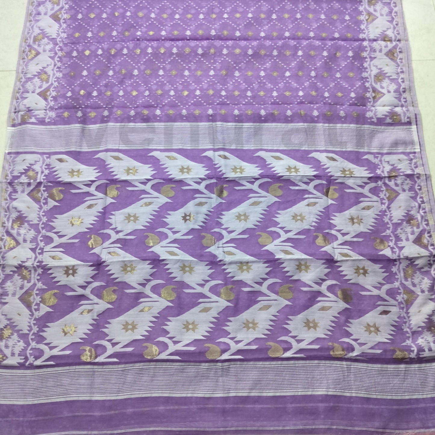 Dhakai Jamdani Saree - Handwoven Elegance from Bengal, Pure Jamdani Work Cotton Saree Regular Wear Saree Gift For Mom