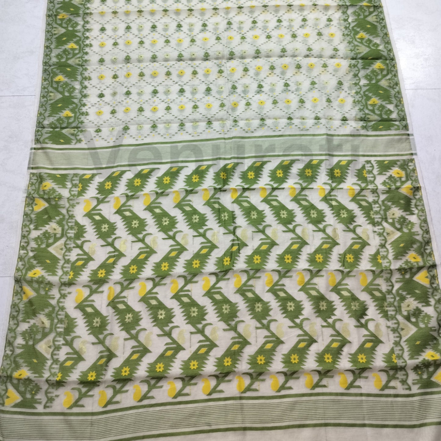 Dhakai Jamdani Saree - Handwoven Jamdani Saree, Soft Cotton Saree, Soft Jamdani Sari for Women