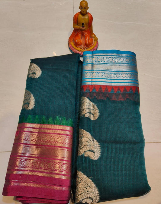 Authentic Kota Gadwal Silk Saree With Blouse Piece  Designer Bollywood Silk Saree by VENURATI