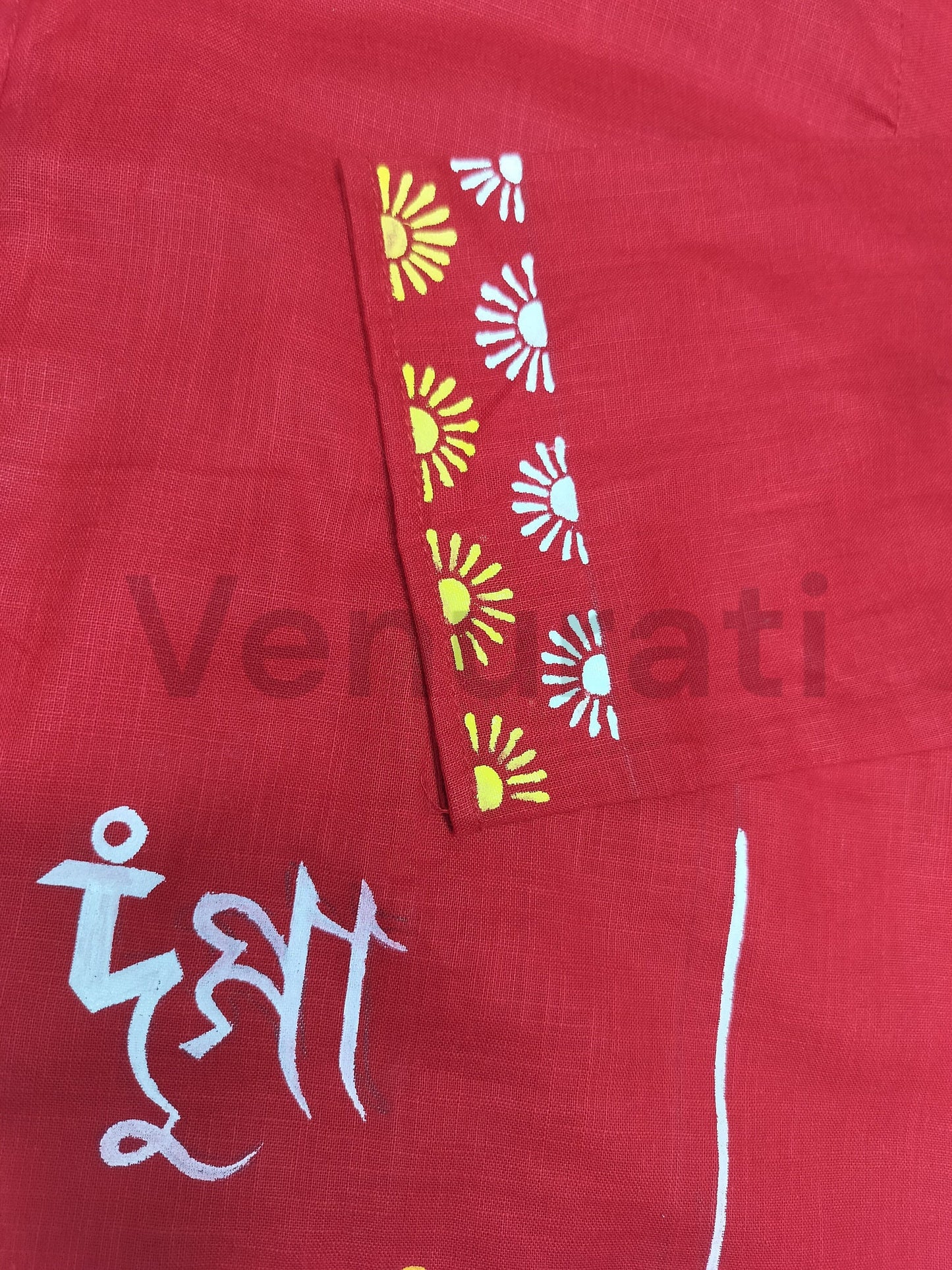 Hand painted Pure Cotton Kurta for Men's, Indian Style Men's Kurta, Handpaint Punjabi for Men's, Gift For Him