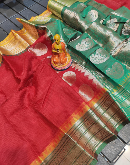 Authentic Kota Gadwal Silk Saree With Blouse Piece  Designer Bollywood Silk Saree by VENURATI