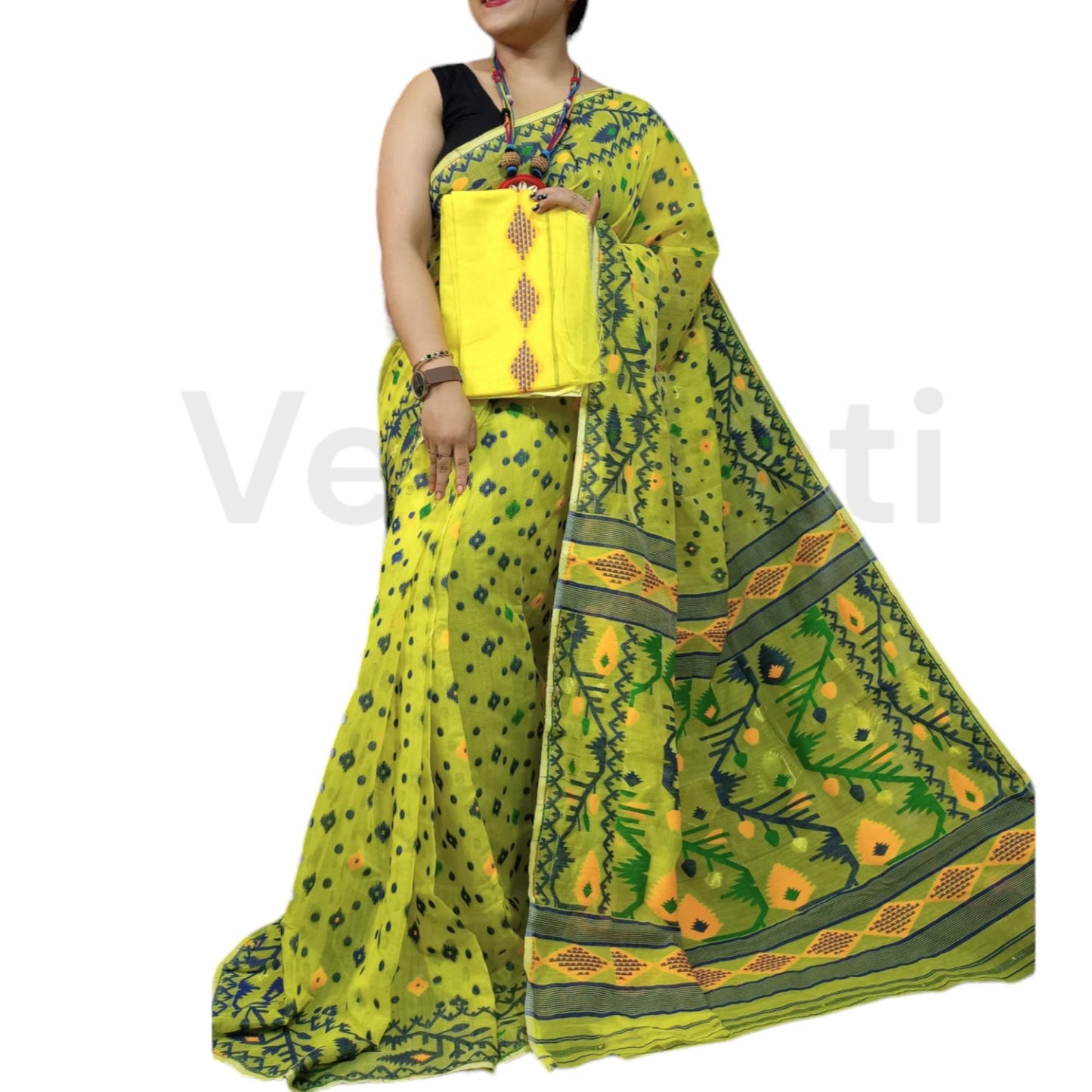 Cotton Soft Jamdani Saree Rich Texture And Work All Over Jamdani Work , Soft Dhakai Jamdani Saree Authentic Soft Jamdani Sari With B.P