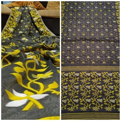Authentic Dhakai Jamdani Saree for Womens Soft Jamdani Saree Comfortable Rich Work Handloom Jamdani Sari Gift for wife
