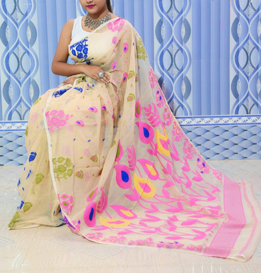 Cotton jamdani saree