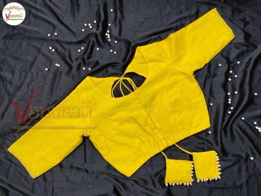 Customized Blouse for Women, Handmade Designer Princess Cut Blouse, Yellow Indian Saree Blouse, Party Wear Saree Top, Crop Top for Lehenga