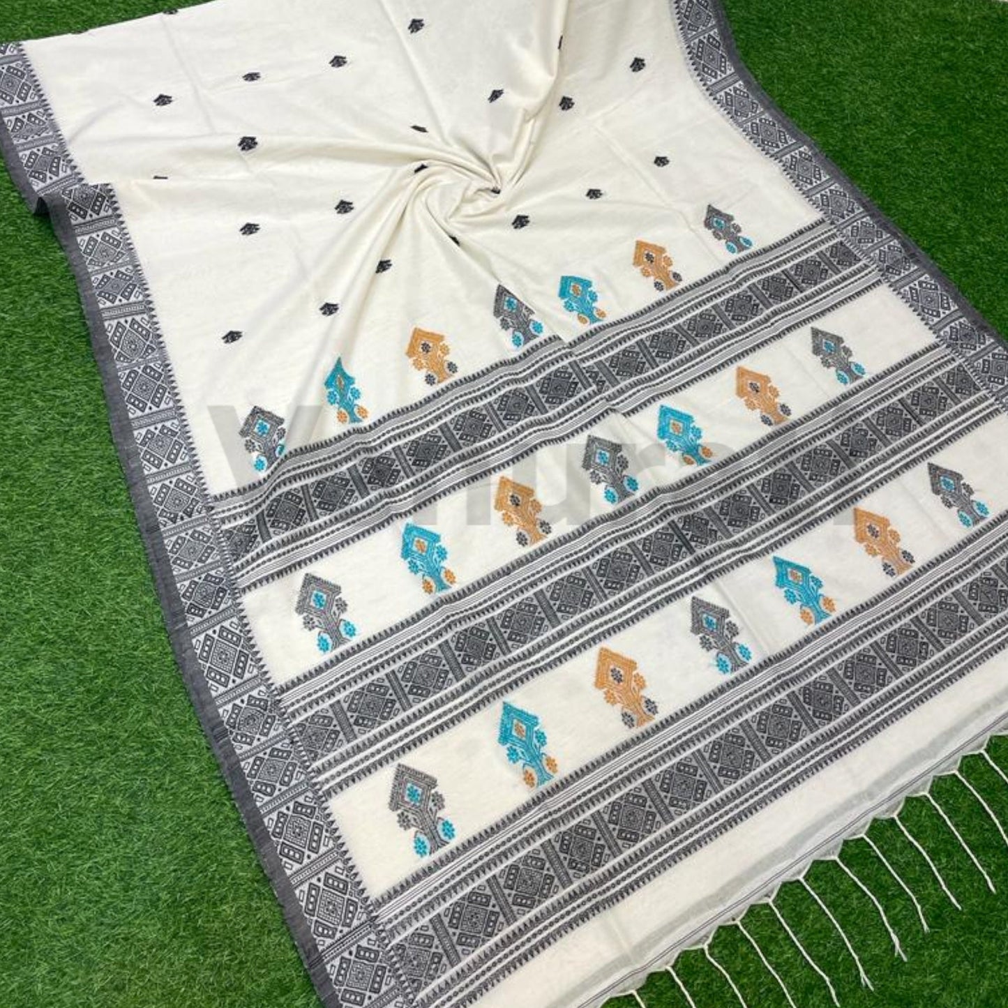 Exquisite Mercerized Cotton Jamdani Saree Pure Cotton Saree Soft jamdani Saree Anniversary Gift Birthday Gift for Indian Wife