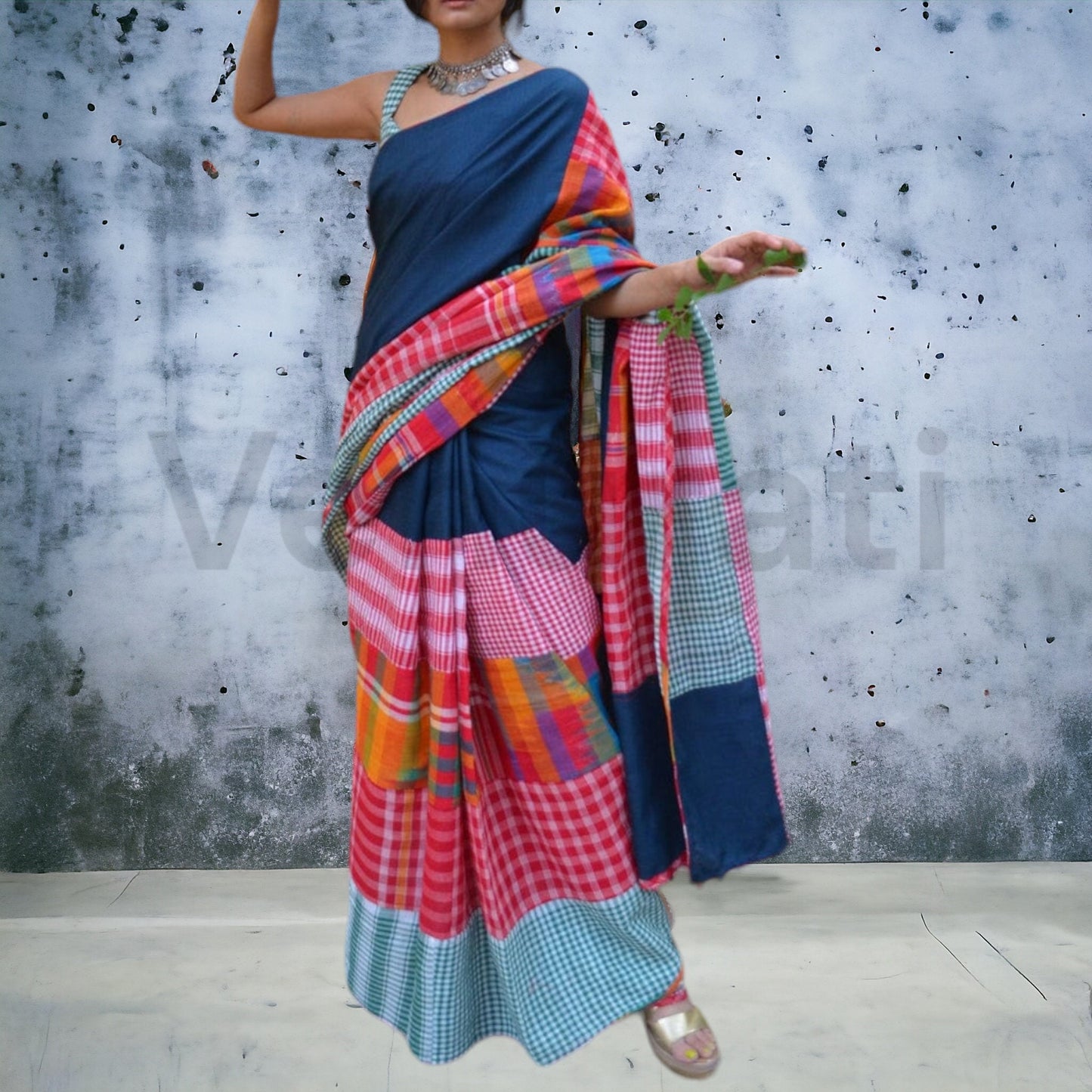 Handwoven Cotton Katki Mix Match Khadi Saree – Traditional Elegance for Every Occasion