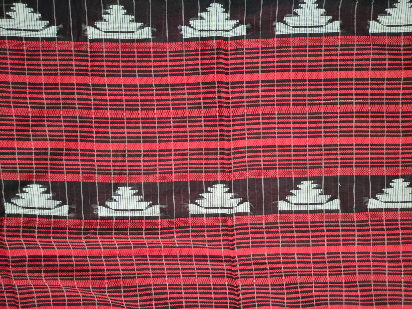 Handwoven Khadi Cotton Saree Ikkat Design Cotton Saree For Women Summer Saree Gift For Her Diwali Gift