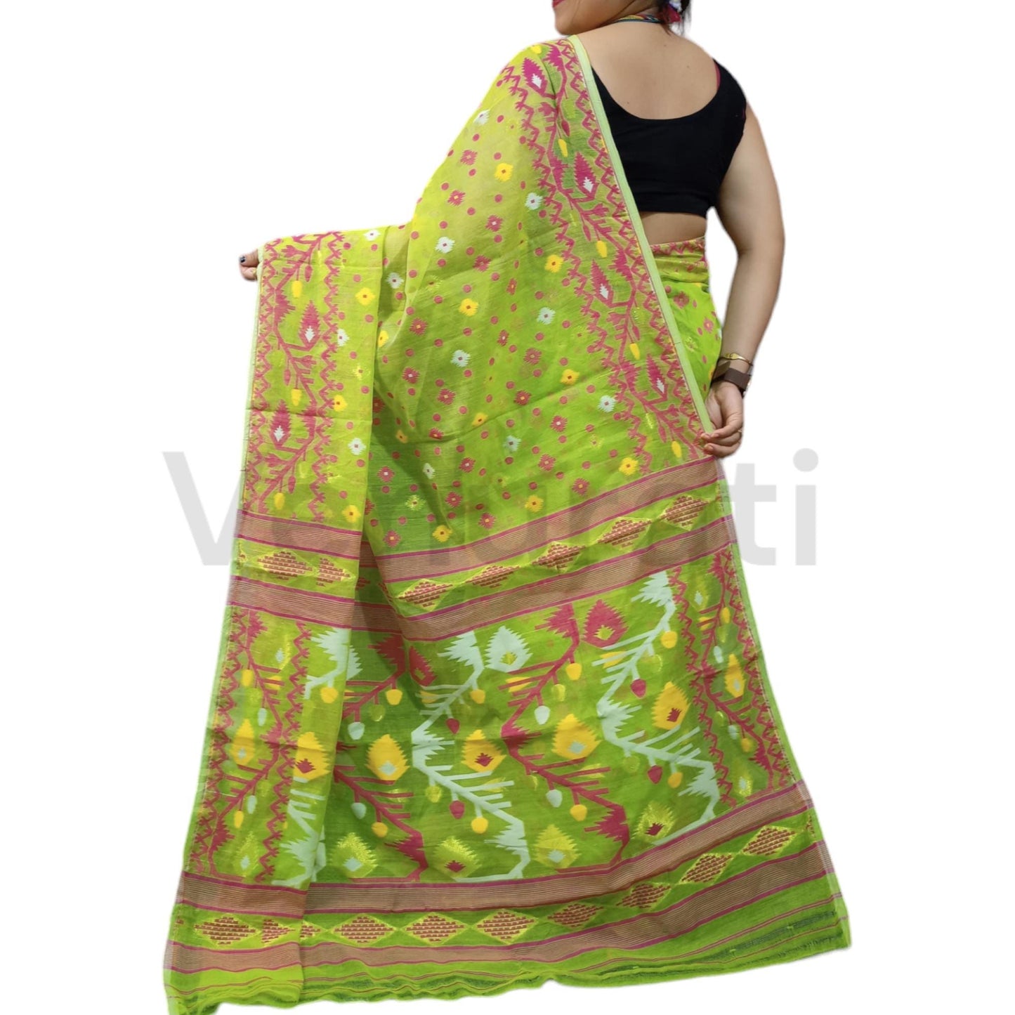 Cotton Soft Jamdani Saree Rich Texture And Work All Over Jamdani Work , Soft Dhakai Jamdani Saree Authentic Soft Jamdani Sari With B.P