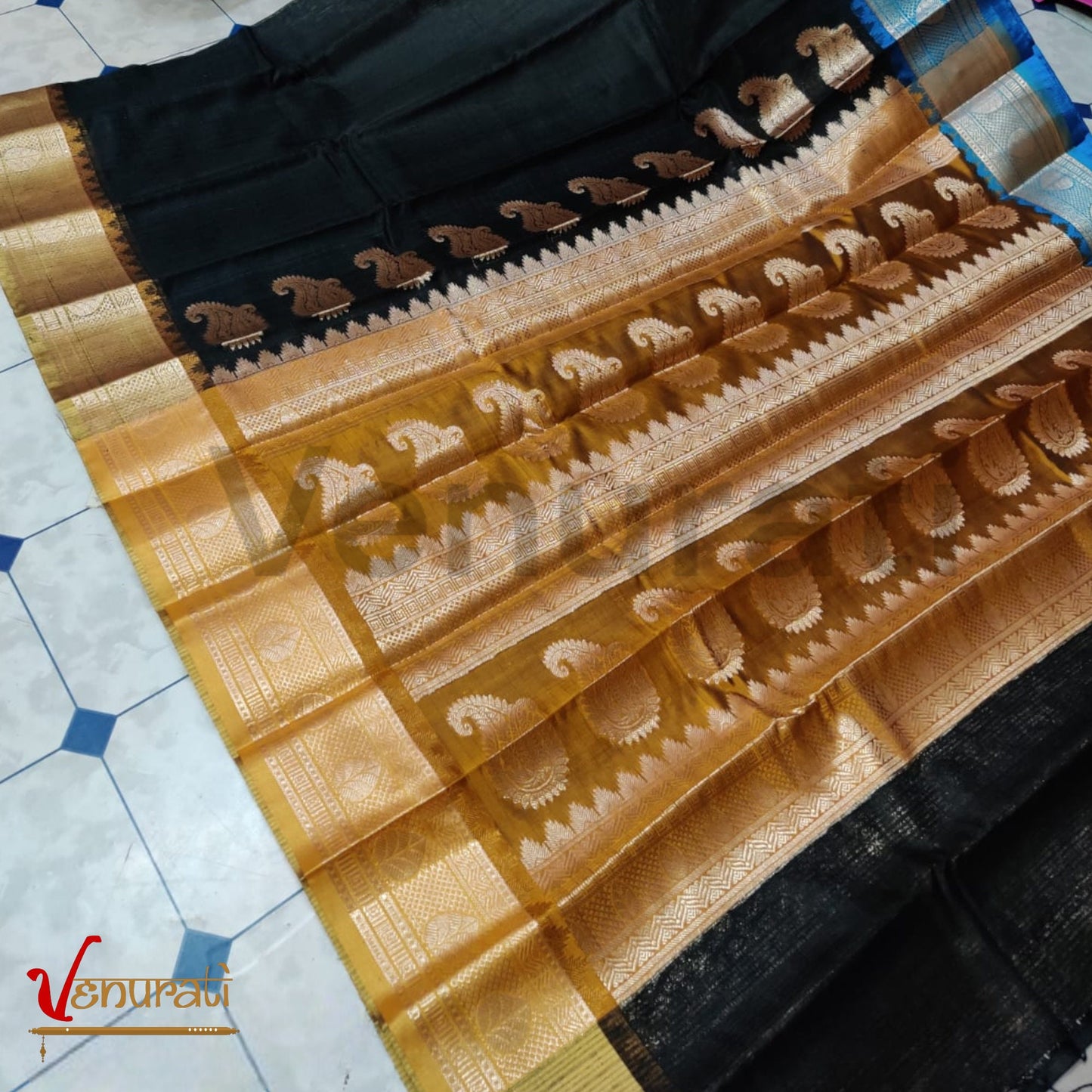 Authentic Kota Gadwal Silk Saree With Blouse Piece  Designer Bollywood Silk Saree by VENURATI