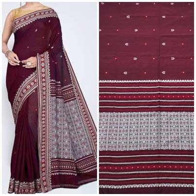 Authentic Assam Handwoven Khadi Cotton Saree Pure Mercerized Cotton Saree With Blouse Piece Dongria khadi Sari Begumpuri Jamdani Saree