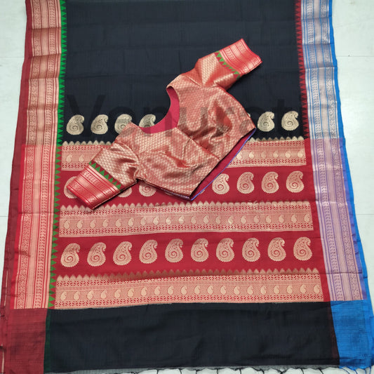 Authentic Kota Gadwal Silk Saree With Blouse Piece  Designer Bollywood Silk Saree by VENURATI