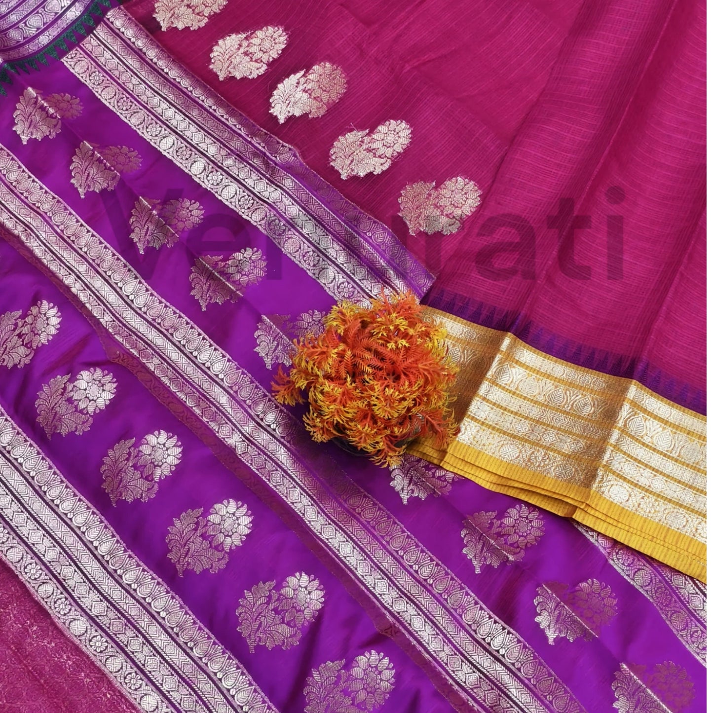 Authentic Kota Gadwal Silk Saree With Blouse Piece  Designer Bollywood Silk Saree by VENURATI