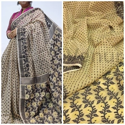 Bengals Dhakai Jamdani Saree Soft Jamdani Saree Comfortable Rich Work Handloom Jamdani Sari Gift for Durgapuja Diwali Anniversary