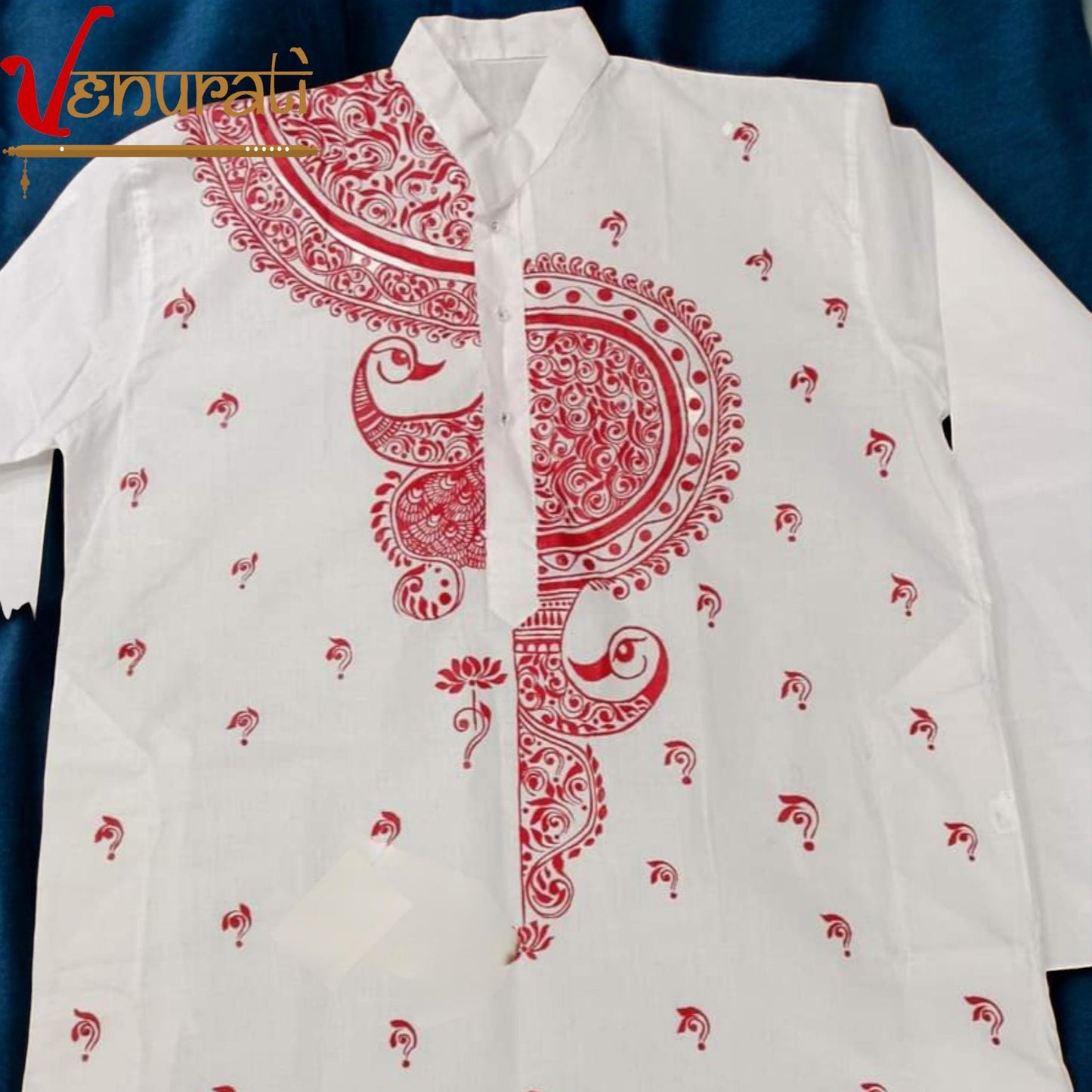 Designer Saree And Punjabi Couple Set With Hand Painted work Pure Cotton Mens Kurta Cotton Jamdani Saree